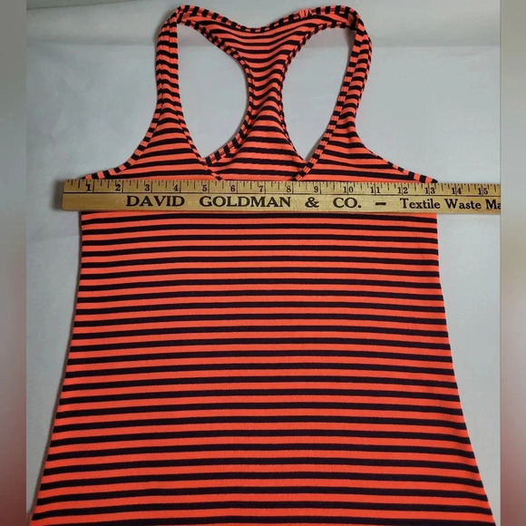 Lululemon Cool Racerback Classic Stripe Light Flare Inkwell sz 4 - Picture 3 of 5